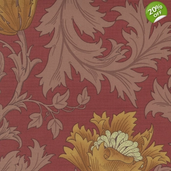 Barbara Brackman - Best of Morris - Anemone - Deep Red