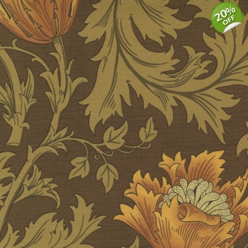 Barbara Brackman - Best of Morris - Anemone - Brown