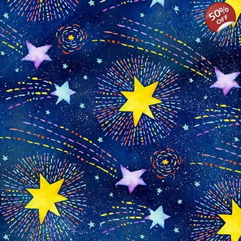 Debi Hron - Stay Wild Moon Child - Shooting Stars - Navy