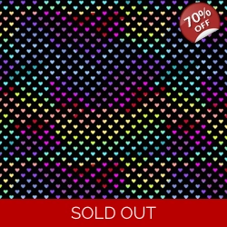 Andover Fabrics - Hearts - Rainbow Black