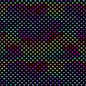 Andover Fabrics - Hearts - Rainbow Black