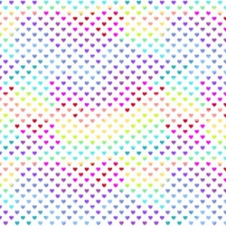 Andover Fabrics - Hearts - Rainbow White