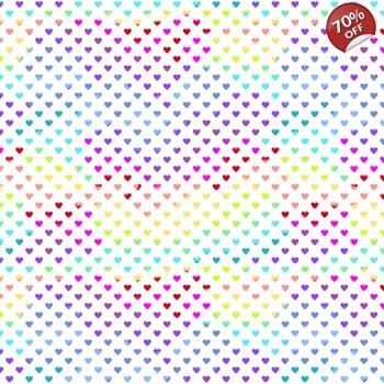 Andover Fabrics - Hearts - Rainbow White