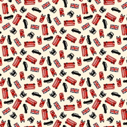 Makower - London Revival - Bus Scatter - Fat Quarter