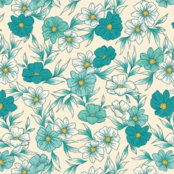 Art Gallery Fabrics - Bloomcore - Tinted Blooms - Lagoon