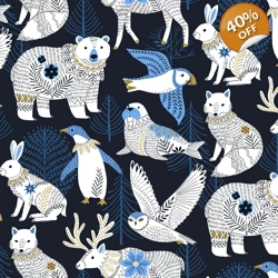 Dashwood Studio - Bethan Janine - Arctic - Menagerie - Ink - Fat Quarter