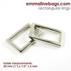 Emmaline 1 inch 25mm Flat Rectangular Ring - Pack of 4