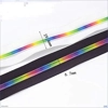 Black/White Nylon Zipper Tape #5 - Rainbow Teeth - by the Metre
