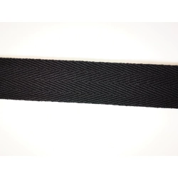 1 inch Herringbone Cotton Webbing 1.5m - Black
