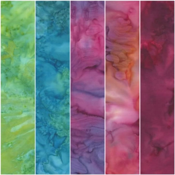 Bossa Nova Batiks - Watercolour - Fat Quarter Bundle x 5