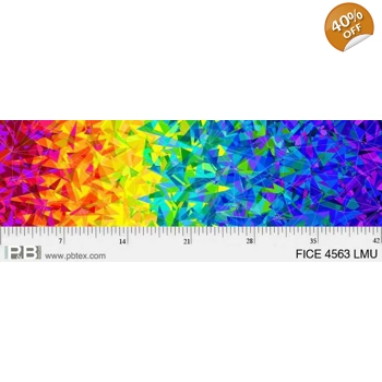 P&B Textiles - Fire & Ice - Broken Glass Ombre - Bright Rainbow