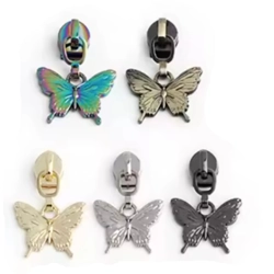 Zipper Pull #5 for Nylon Zipper - Butterfly - Pack of 2
