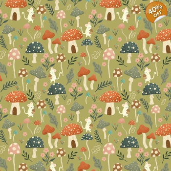 REMNANT - Dashwood Studio - Ramble & Bramble - Cedar Camp - Toadstools - Fat Quarter