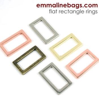 Emmaline 1 inch 25mm Flat Rectangular Ring - Pack of 4