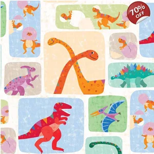 Michael Miller - Liza Lewis - Rainbow Dino - Dino Patch - Ivory