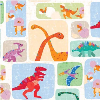 Michael Miller - Liza Lewis - Rainbow Dino - Dino Patch - Ivory