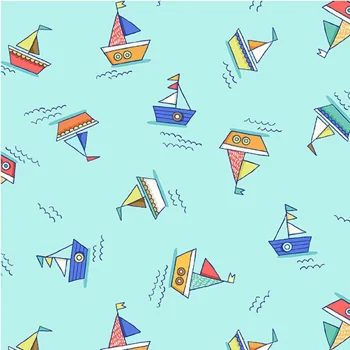 Michael Miller - Make a Splash - Row Boats - Aqua