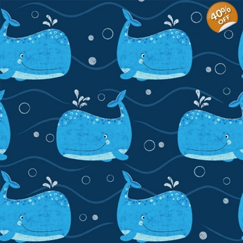 Michael Miller - Under the Sea - Whale Hello There - Navy