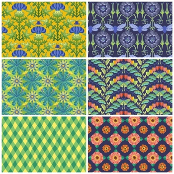 Jane Sassaman - Flower Dance - Fat Quarter Bundle x 6