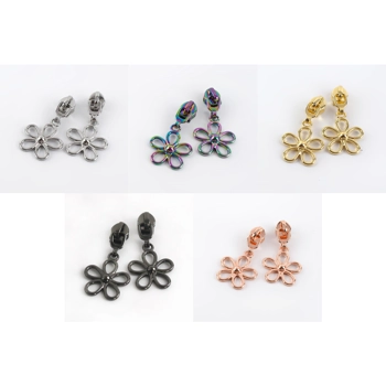 Zipper Pull #5 for Nylon Zipper - Flower - Pack of 2