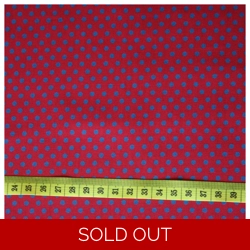 Polka Dot Cotton Poplin - Blue spots on Red