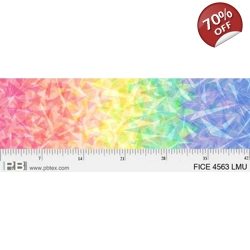 REMNANT - P&B Textiles - Fire & Ice - Broken Glass Ombre - Pastel Rainbow - 58cm