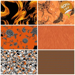Libs Elliott - Phantasm - Fat Quarter Bundle - Orange x 6
