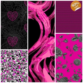 Libs Elliott - Phantasm - Fat Quarter Bundle - Pink x 5