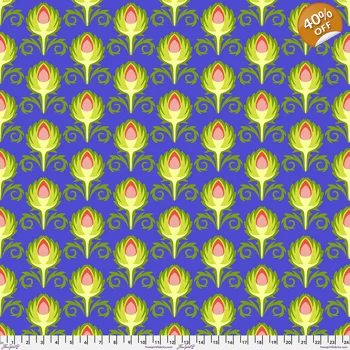 Jane Sassaman - Vegetable Patch - Artichoke - Blue