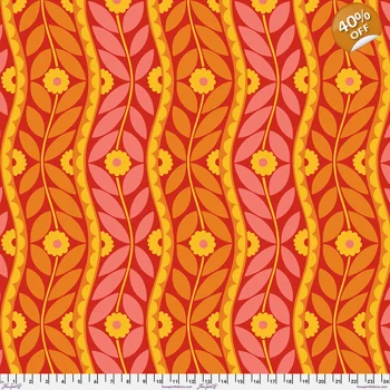 Jane Sassaman - Vegetable Patch - Brocade - Red