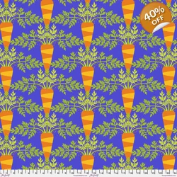 Jane Sassaman - Vegetable Patch - Carrot - Blue