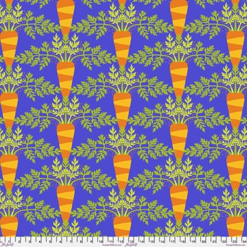 Jane Sassaman - Vegetable Patch - Carrot - Blue