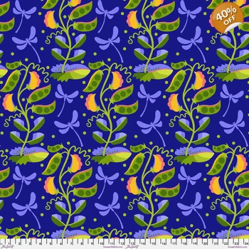 Jane Sassaman - Vegetable Patch - Pea - Blue