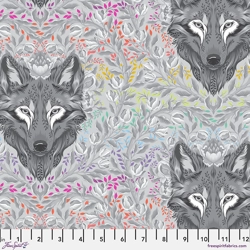Tula Pink - Graywork - Wolf of Pink Street - Fog