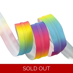 Rainbow Nylon Zipper Tape #5 - Matching Rainbow Teeth - by the Metre