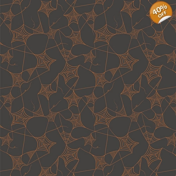 Art Gallery Fabrics - Sweet n Spookier - Web of Scares - Caramel