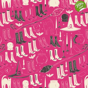 Art Gallery Fabrics - Sweet n Spookier - Witches Wardrobe - Berry