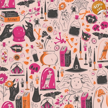 REMNANT - Art Gallery Fabrics - Sweet n Spookier - Witching Hour - Fat Quarter