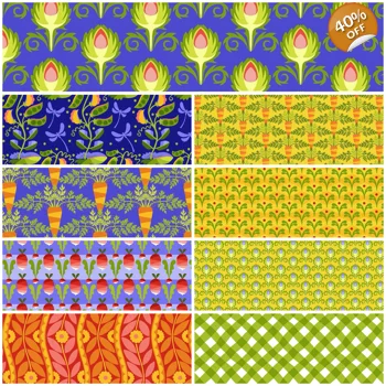 Jane Sassaman - Vegetable Patch - Fat Quarter Bundle x 9