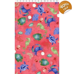 Clothworks - Sue Zipkin - Sanibel - Sealife - Raspberry