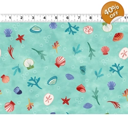 Clothworks - Sue Zipkin - Sanibel - Seashells - Aqua