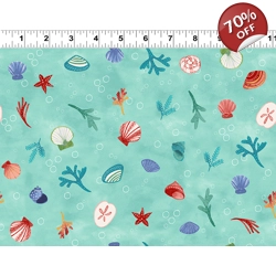 Clothworks - Sue Zipkin - Sanibel - Seashells - Aqua