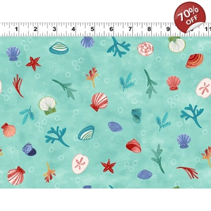 Clothworks - Sue Zipkin - Sanibel - Seashells - Aqua