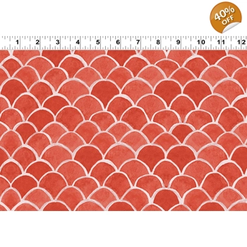 Clothworks - Sue Zipkin - Sanibel - Fish Scales - Light Red