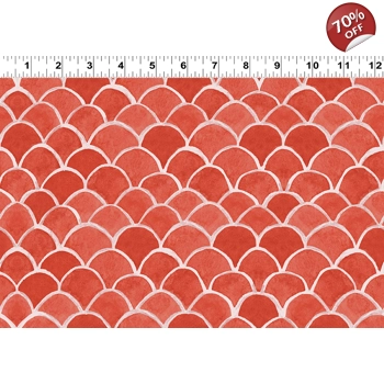 Clothworks - Sue Zipkin - Sanibel - Fish Scales - Light Red
