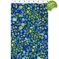 REMNANT - Clothworks - Sue Zipkin - Sanibel - Sea Glass - Dark Royal Blue - 52cm