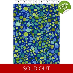 REMNANT - Clothworks - Sue Zipkin - Sanibel - Sea Glass - Dark Royal Blue - 52cm