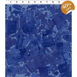 Clothworks - Sue Zipkin - Sanibel - Watercolour Splash - Dark Indigo