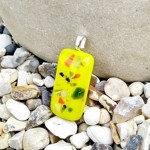 First sign of spring glass necklace pendant