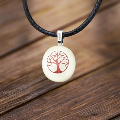 Tree Of Life Glass Pendant Necklace
